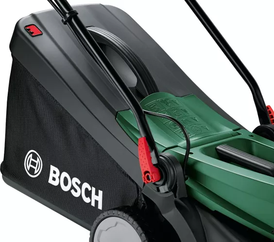 Masina de tuns gazon/iarba pe acumulator Bosch UniversalRotak 2x18V-37-550, 2x18 V, 37 cm latime lucru, inaltime de taiere 25-70 mm , 5 trepte de taiere sac colector 40 L, fara acumulator si incarcator in setul de livrare — GrassCombs și mânerele Ergoflex