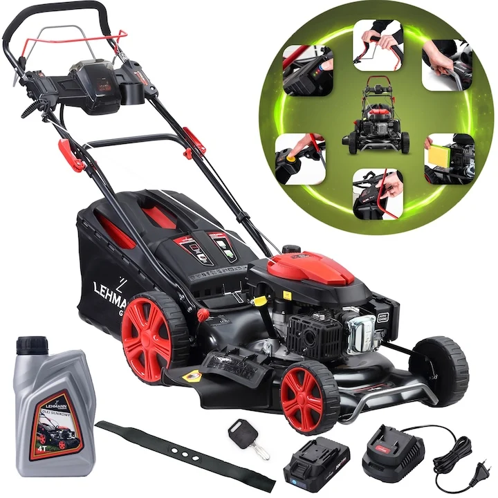 Lehmann LGALM-4053EL review: mașină pe benzină cu pornire electrică și autopropulsie