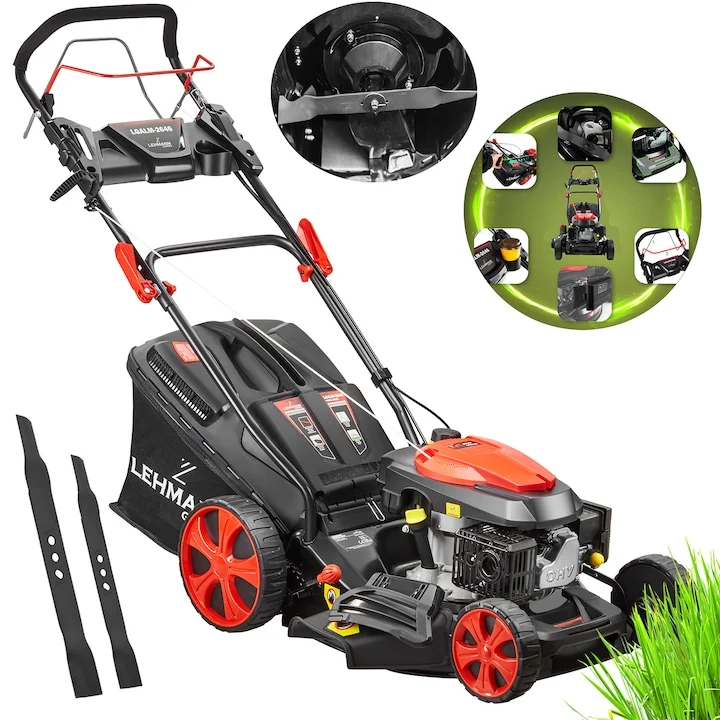 Masina De Tuns Gazon/Iarba Pe Benzina, Lehmann LGALM-2646, Autopropulsata, 3.53CP, 146CC, 3000 RPM, 46cm Latime Lucru, cos 50L