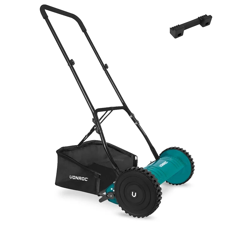 Masina manuala de tuns iarba, VONROC, LM508XX, latime de taiere 40 cm, Inaltime de taiere reglabila, cos colector iarba de 18l