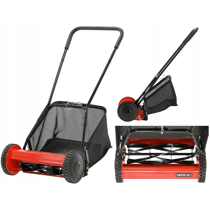 YATO mașină de tuns cu cilindru 40 cm review: manuală, ieftină, silențioasă
