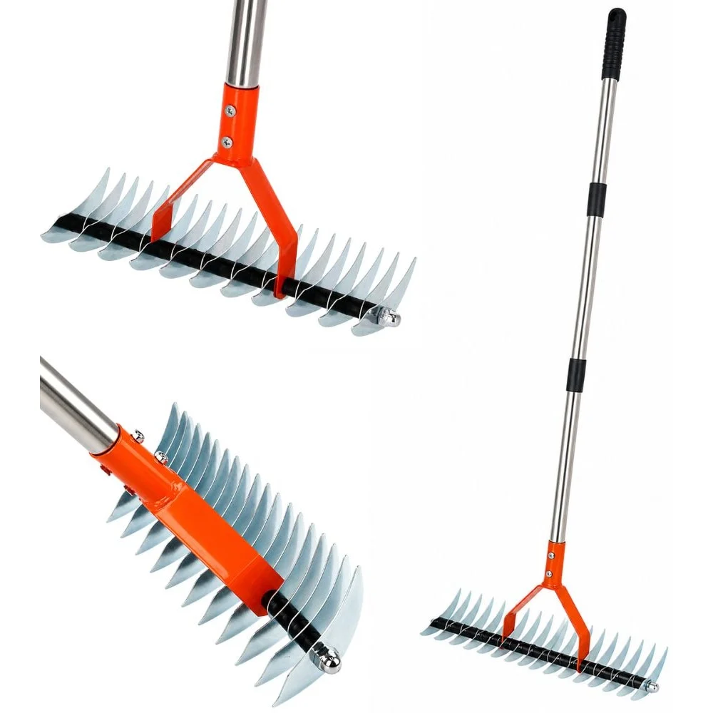 Scarificator manual pentru gazon cu doua fete, set 2 piese pentru intretinere iarba