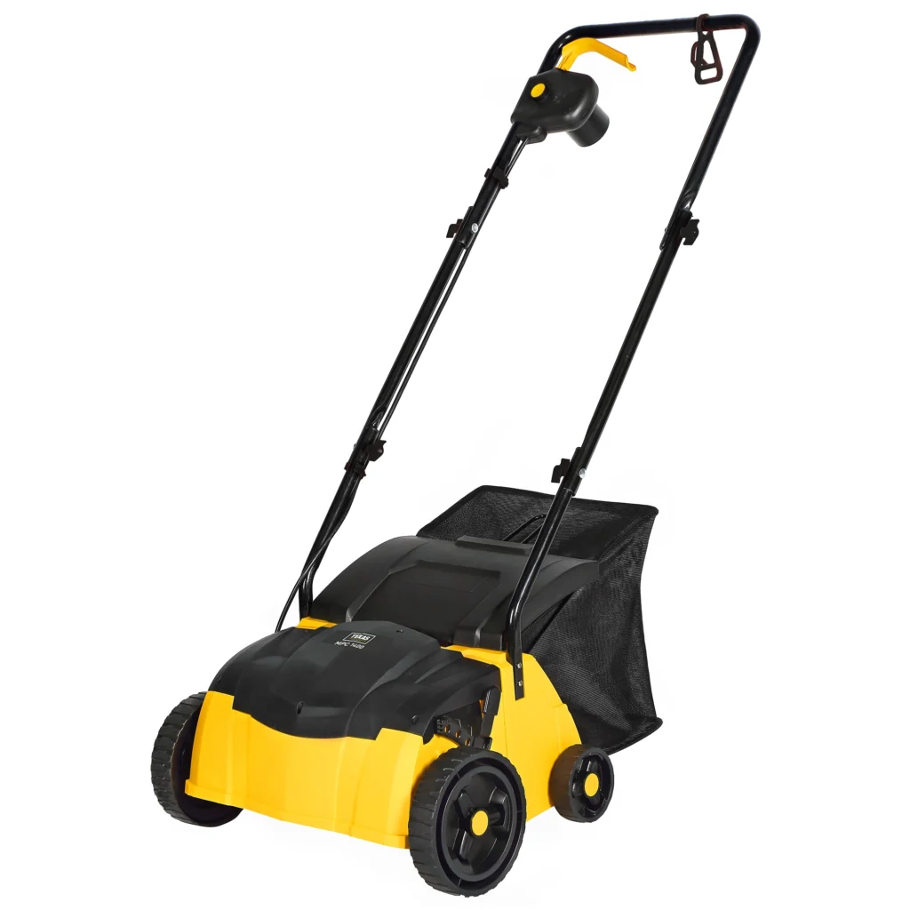 Scarificator/aerator electric Texas MPC 1400 , putere 1400 W, 32 cm latime lucru, 4 trepte de lucru, sac colector 35 l, functie de scarificare/aerare